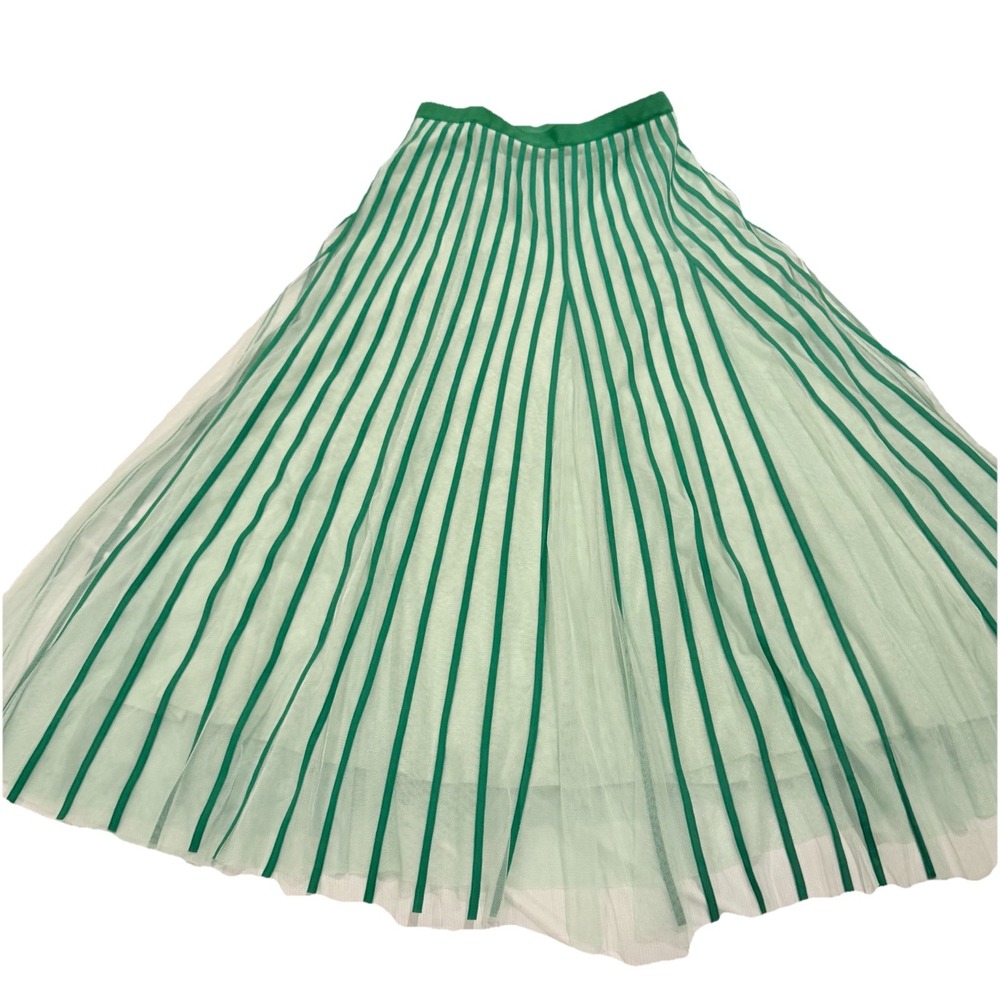 ME + EM Green Tulle Maxi Skirt Striped Fairy Sz 6 Original $495. - Picture 3 of 9